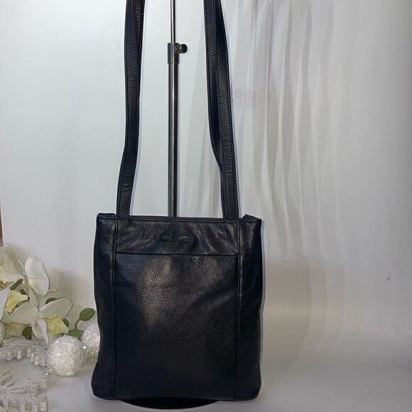 Nine West Genuine Leather Shoulder Bag Black Small - Picture 1 of 10